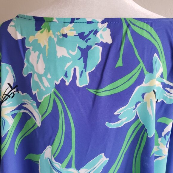 Quacker Factory Top Poncho Cover-Up Bold Floral Tropical Lace Flowy Plus Size 3X - Picture 5 of 6